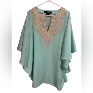 Guess by Marciano Wide Sleeve Embellished V-Neck Tunic Dress Women's Size XS